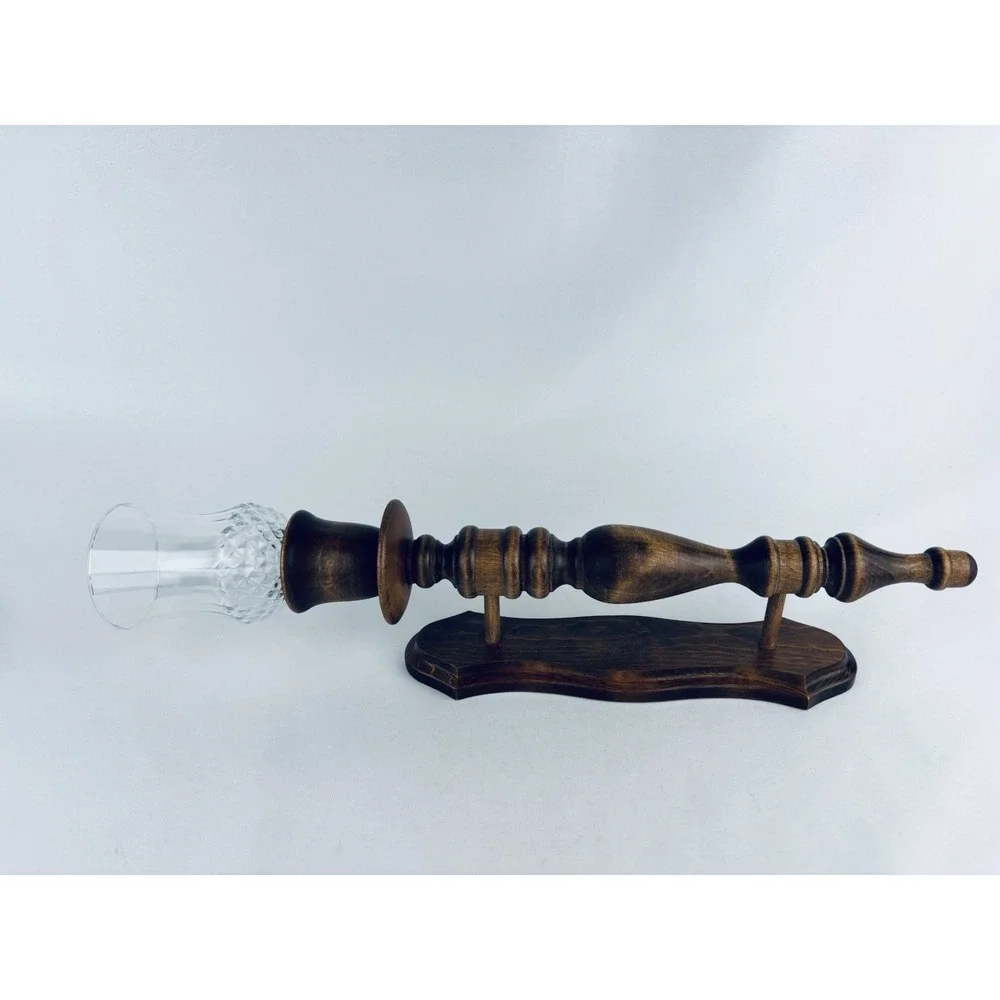 Vintage Turned Wood Wall Sconce Candle Holder Rustic Colonial Cottage Decor